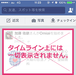 タイムライン上には一切表示されません。